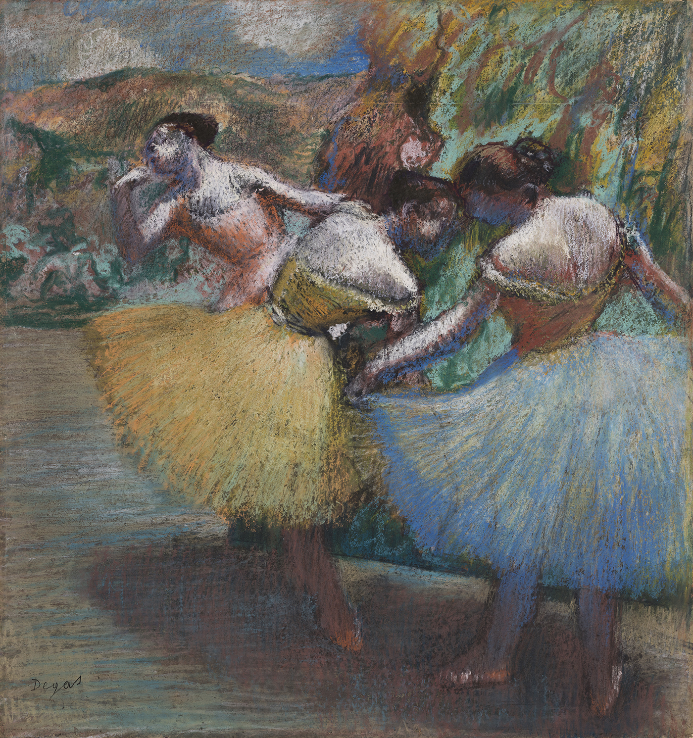 Dancer with a Fan. Artist: Edgar Degas (French, Paris 1834-1917 Paris).  Dimensions: 24 x 16 1/2 in. (61 x 41.9 cm). Date: ca. 1880. This study is  for the central figure i - Album alb3621284