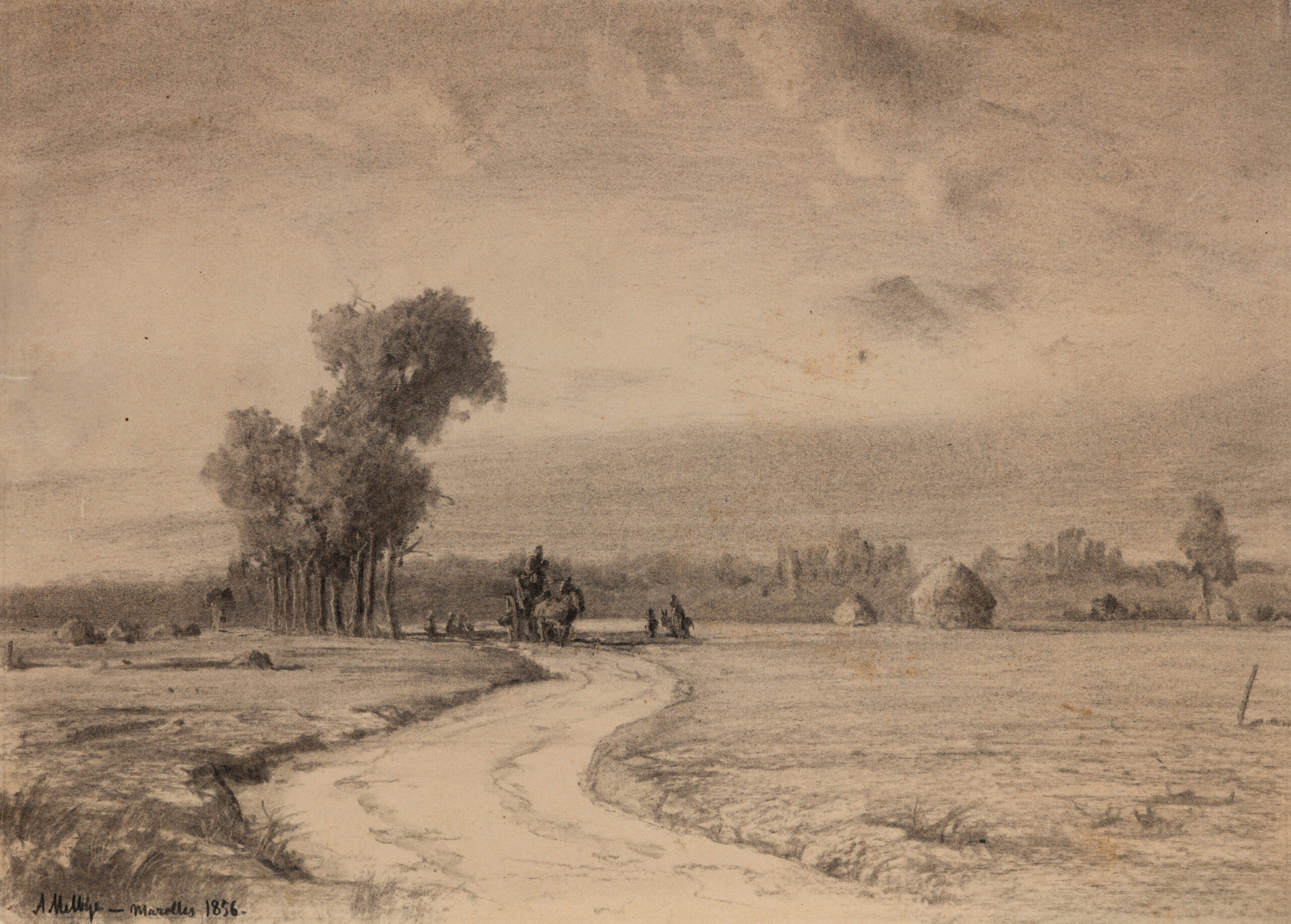 Anton Melbye. Landskab fra Marolles i Frankrig. 1856. Inv.nr. 405. Fotograf Anders Sune Berg