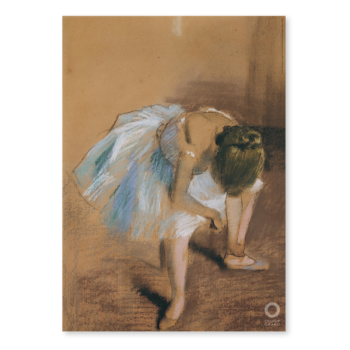 Edgar Degas. Siddende danserinde med hånden ved anklen. (ca. 1879)