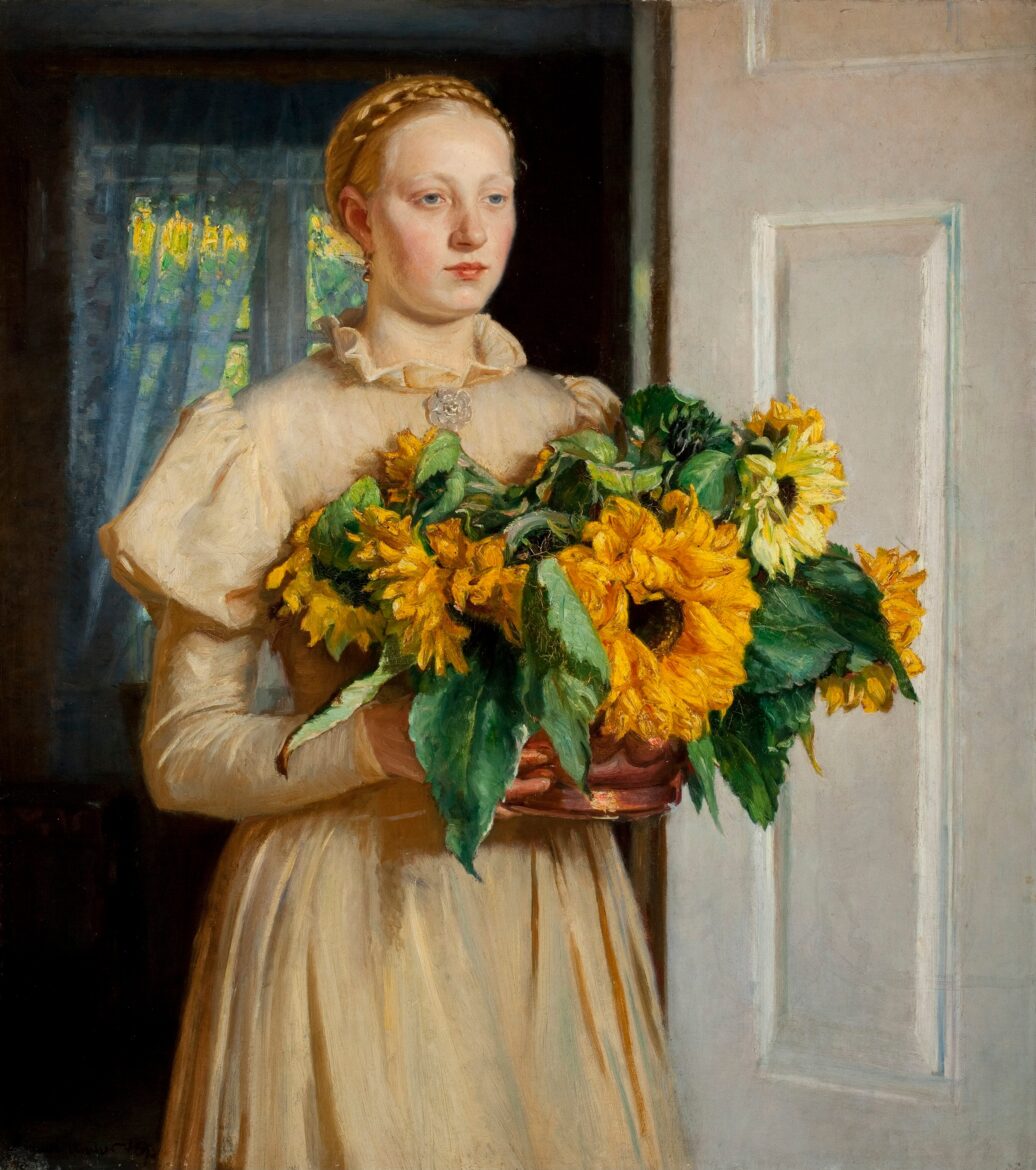 Michael Ancher -Girl with Sunflowers - 1893