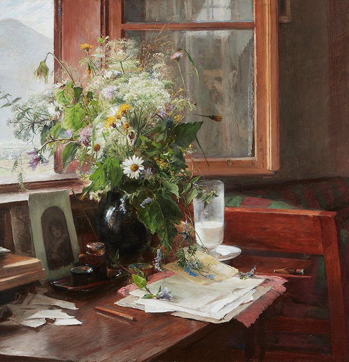 Bertha Wegmanns maleri "Mit yndlingsvindue (Interiør fra Jenbach, Tyrol) (1889).