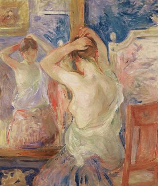 Berthe Morisot (1841-1895), Foran vippespejlet, 1890, Fondation Pierre Gianadda