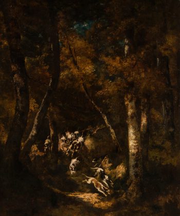 Narcisse Diaz de la Peña. Et hundekobbel i Fontainebleau-skoven. 1848. Inv.nr. 240 WH. Fotograf Anders Sune Berg