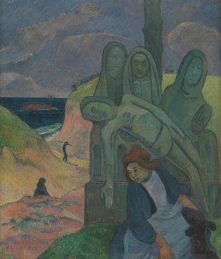 Paul Gauguin. Breton Calvary (The Green Christ), 1889. Oil on canvas, 92 x 73.5. Royal Museums of Fine Arts of Belgium, Brussels