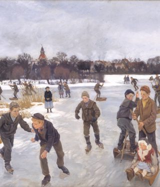 Peter Hansen, Children skating outside Fåborg, 1901. Statens Museum for Kunst. SMK. Photo Jakob Skou-Hansen Peter Hansen, Children skating outside Fåborg, 1901. Statens Museum for Kunst. SMK. Photo Jakob Skou-Hansen