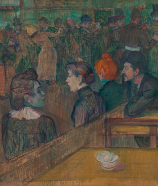 Fernand Lungren, "In the Café", 1882–84. Oil on canvas, 44,8 × 67,3 cm. Dixon Gallery and Gardens; Museum purchase with funds  provided by the estate of Cecil Williams Marshall, 2018.2