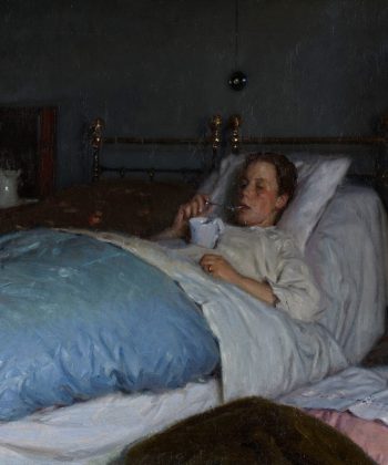 Viggo Johansen. Ung mor. Kunstnerens hustru i sengen. 1883. Inv.nr. 146 WH. Fotograf Anders Sune Berg